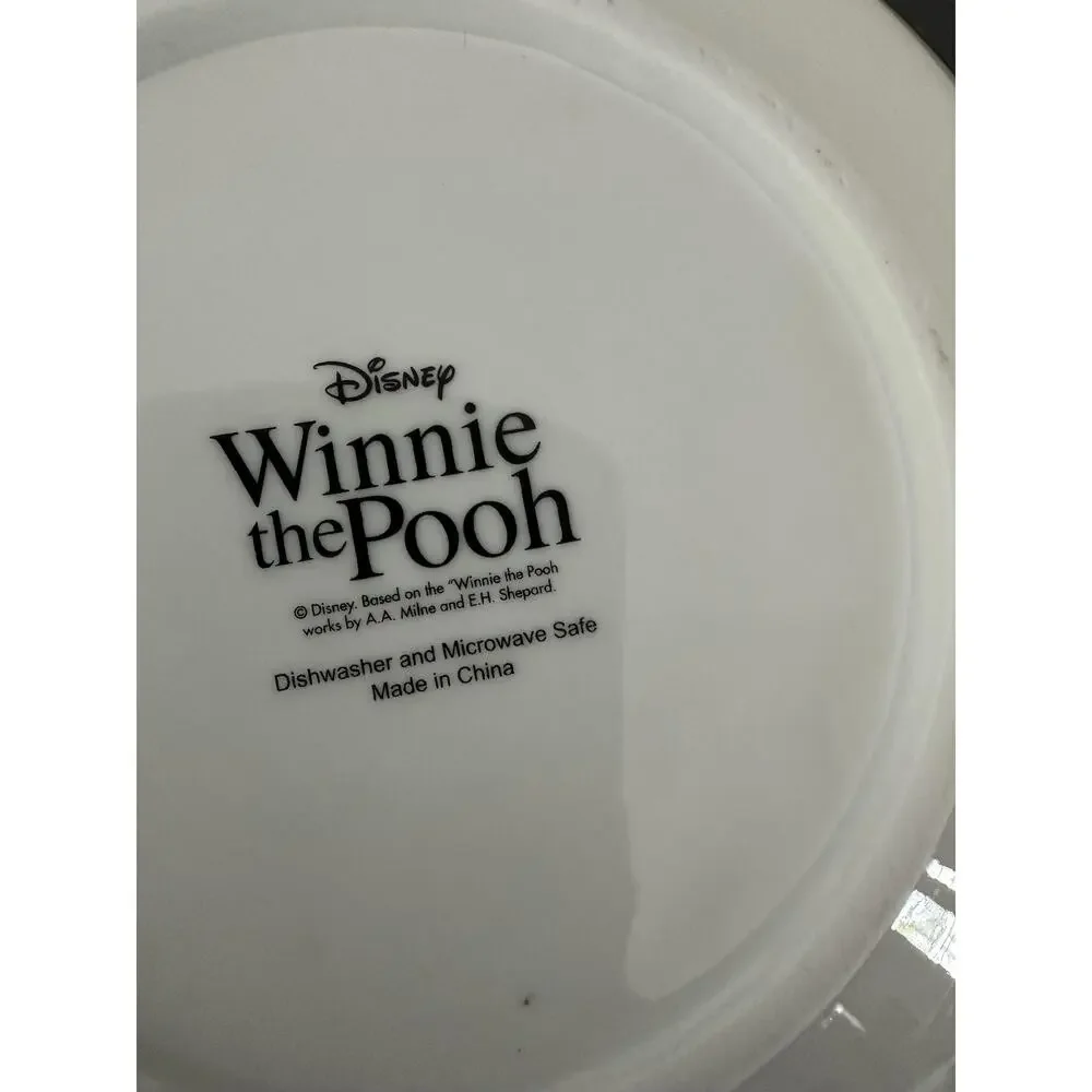 Disney Winnie the Pooh Christmas Bowl Snowflake 6 Inch Porcelain Microwave Safe